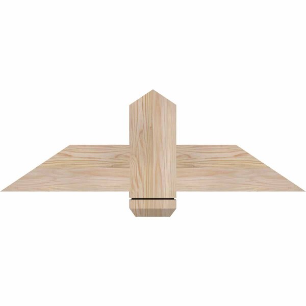 Ekena Millwork Eugene Smooth Timber Gable Bracket, Douglas Fir, 36"W x 12"H x 1 1/2"D x 5 1/2"F, 8/12 Pitch GBW036X12X0206EUG00SDF - main